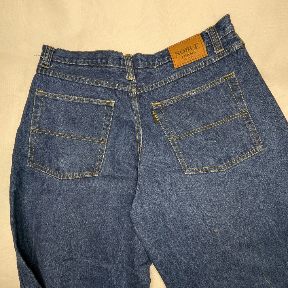 Y2K Unc Baggy Wide Leg NBA Patchwork Jeans - Picture 9 of 14